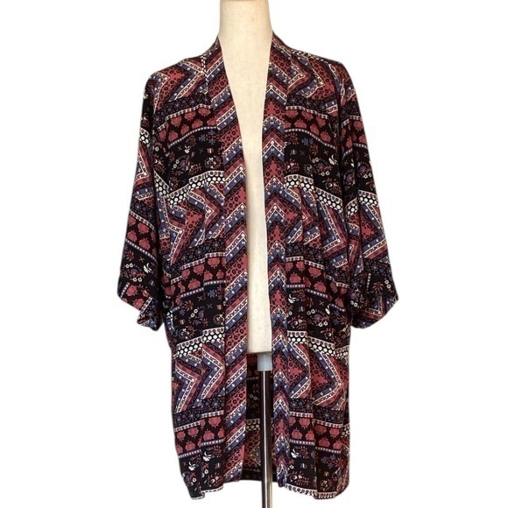 Timing Bohemian Patterned Kimono | Sz L